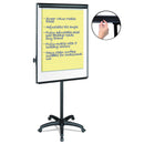 MasterVision Silver Easy Clean Dry Erase Mobile Presentation Easel, 44" to 75.25" High