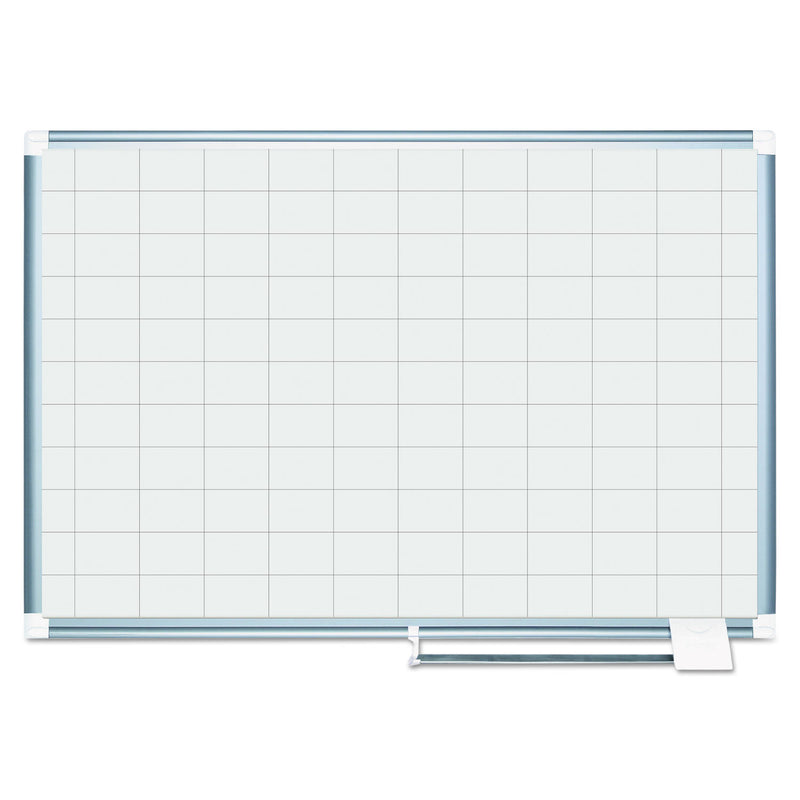 MasterVision Grid Planning Board, 48 x 36, 2 x 3 Grid, White/Silver
