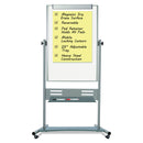 MasterVision Magnetic Reversible Mobile Easel, Vertical Orientation, 35.4" x 47.2", Board, 80" Tall Easel, White/Silver