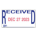 Trodat Printy Economy Date Stamp, Self-Inking, 1.63" x 1", Blue/Red