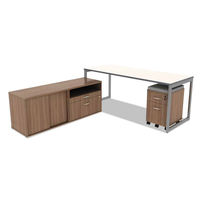 Alera Open Office Desk Series Adjustable O-Leg Desk Base, 47.25 to 70.78w x 23.63d x 28.5h, Silver