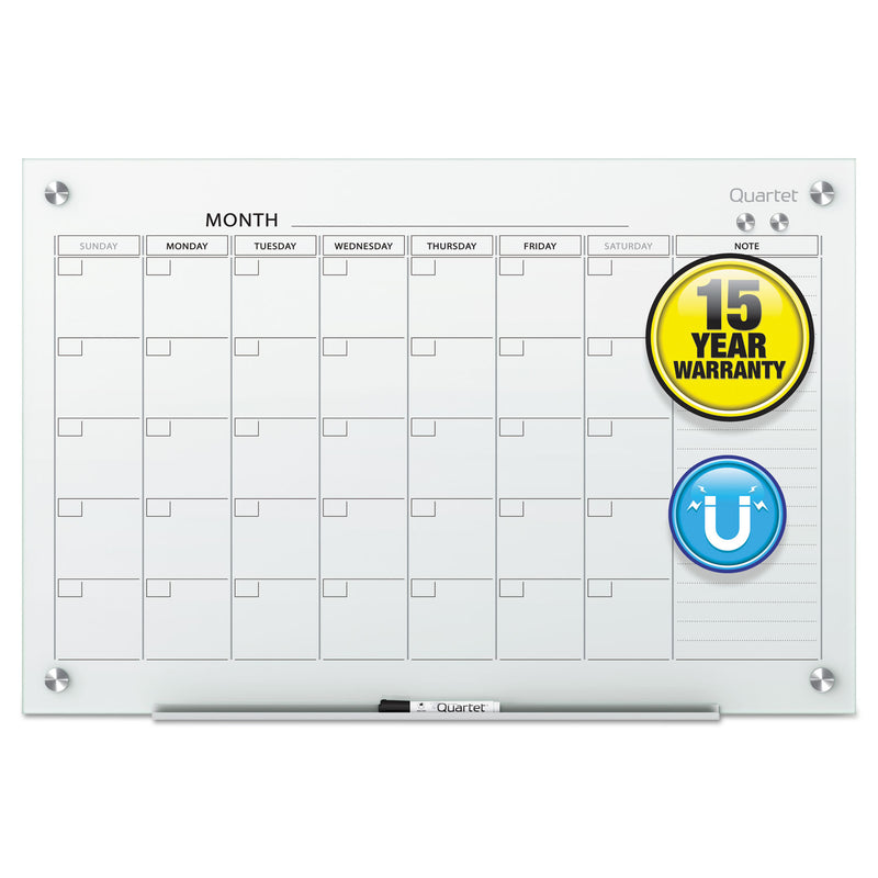 Quartet Infinity Magnetic Glass Calendar Board, 48 x 36