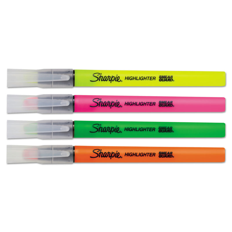 Sharpie Clearview Pen-Style Highlighter, Assorted Ink Colors, Chisel Tip, Assorted Barrel Colors, 4/Pack