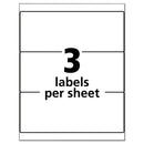 Avery Durable Permanent ID Labels with TrueBlock Technology, Laser Printers, 3.25 x 8.38, White, 3/Sheet, 50 Sheets/Pack