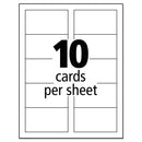 Avery True Print Clean Edge Business Cards, Inkjet, 2 x 3.5, Glossy White, 200 Cards, 10 Cards Sheet, 20 Sheets/Pack