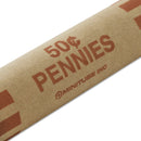MMF Industries Nested Preformed Coin Wrappers, Pennies, $.50, Red, 1000 Wrappers/Box