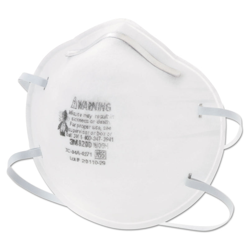 3M N95 Particle Respirator 8200 Mask, Standard Size, 20/Box