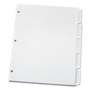 Oxford Custom Label Tab Dividers with Self-Adhesive Tab Labels, 5-Tab, 11 x 8.5, White, 25 Sets