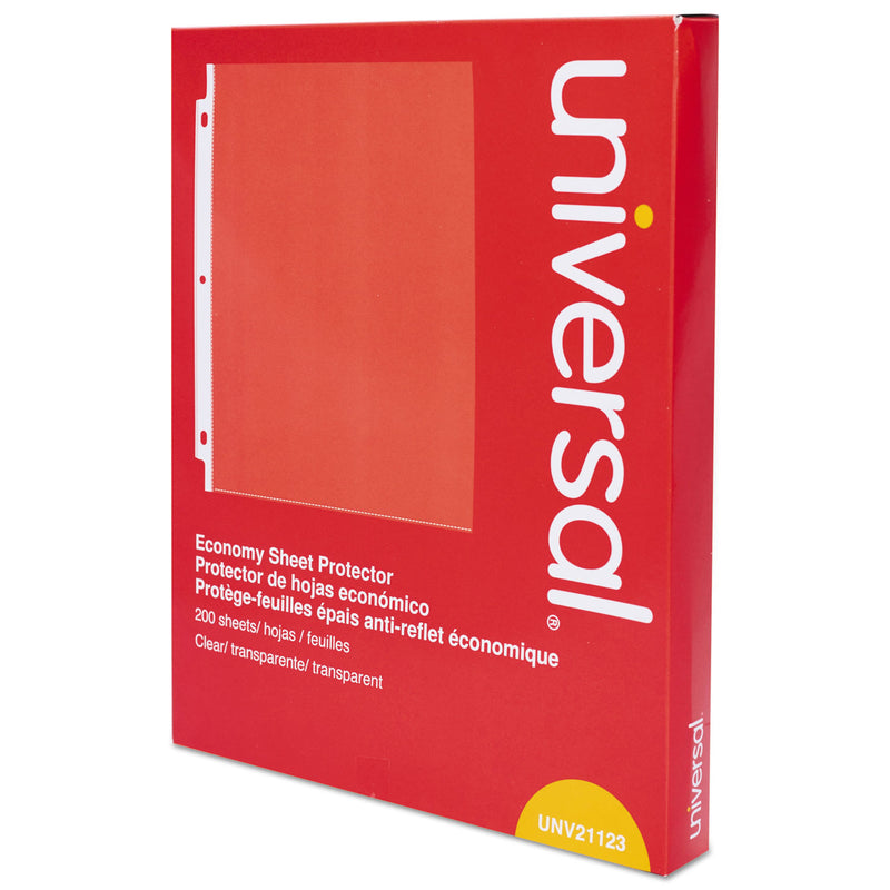 Universal Standard Sheet Protector, Economy, 8.5 x 11, Clear, 200/Box