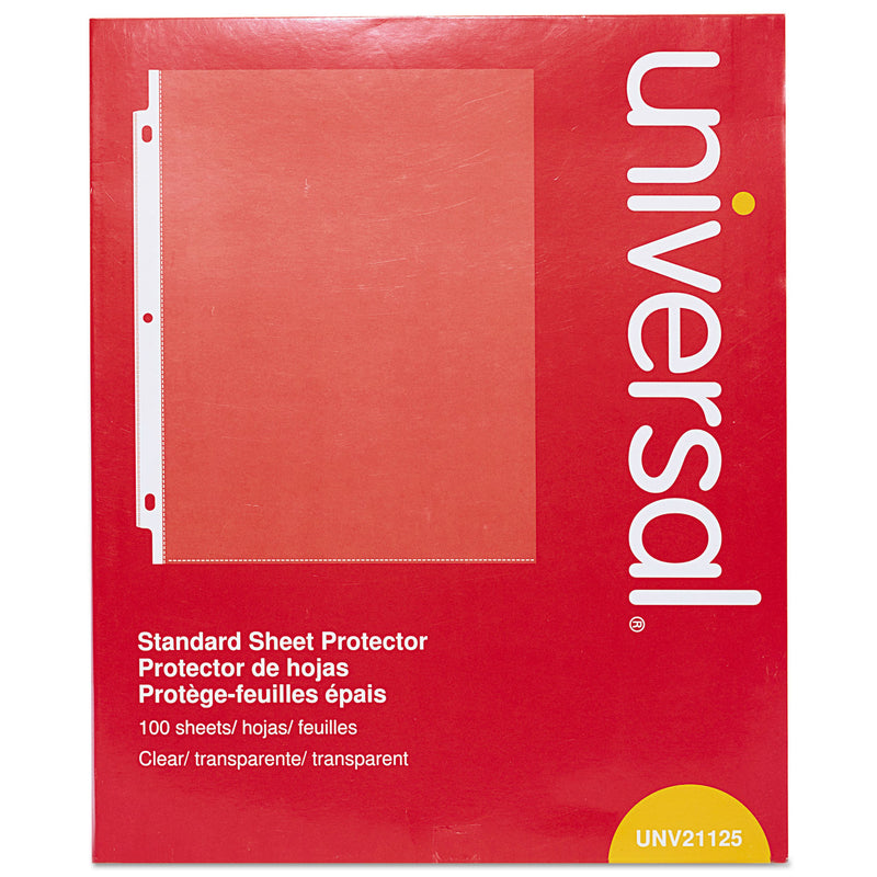 Universal Top-Load Poly Sheet Protectors, Standard, Letter, Clear, 100/Box
