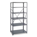 Safco Commercial Steel Shelving Unit, Six-Shelf, 36w x 24d x 75h, Dark Gray