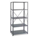 Safco Commercial Steel Shelving Unit, Five-Shelf, 36w x 24d x 75h, Dark Gray