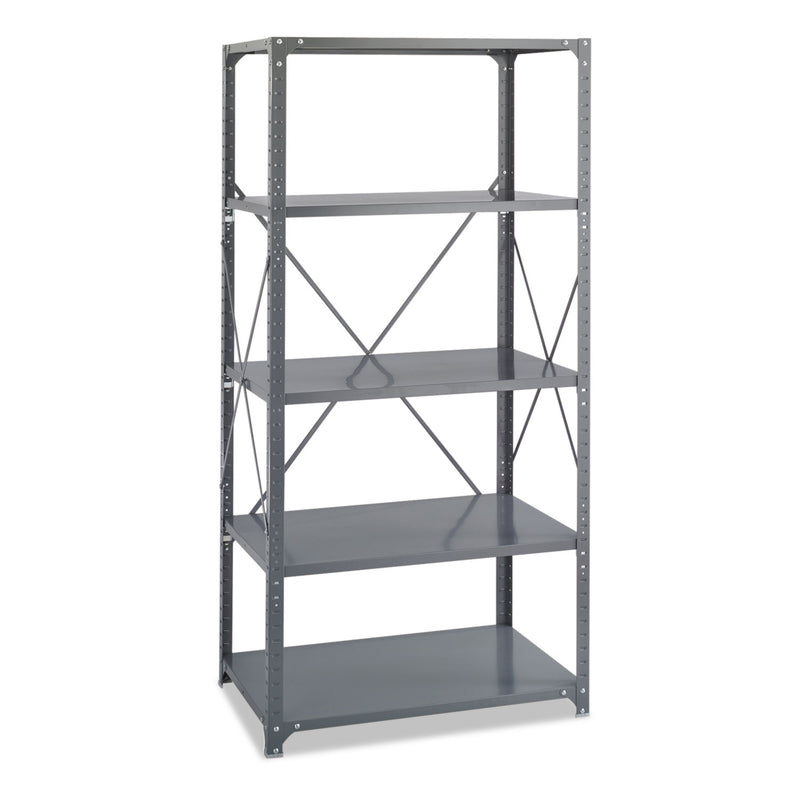 Safco Commercial Steel Shelving Unit, Five-Shelf, 36w x 24d x 75h, Dark Gray