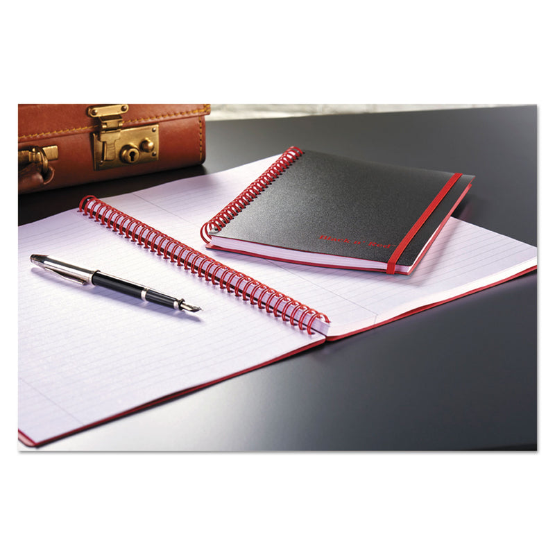Black n' Red Flexible Cover Twinwire Notebook, SCRIBZEE Compatible, 1 Subject, Wide/Legal Rule, Black Cover, 11 x 8.5, 70 Sheets