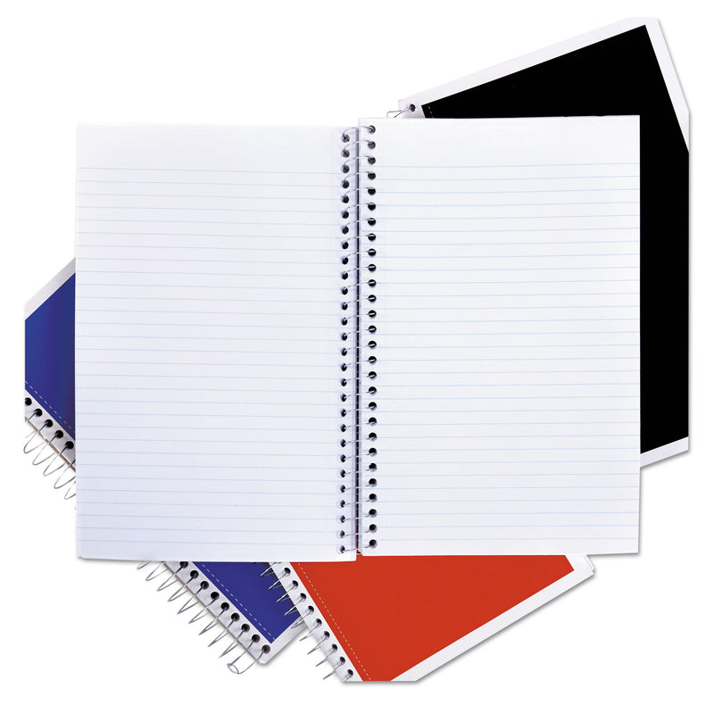 Universal Wirebound Notebook, 3 Subject, Medium/College Rule, Assorted Covers, 9.5 x 6, 120 Sheets, 4/Pack