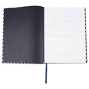Universal Casebound Hardcover Notebook, 1 Subject, Wide/Legal Rule, Dark Blue/White Cover, 10.25 x 7.63, 150 Sheets