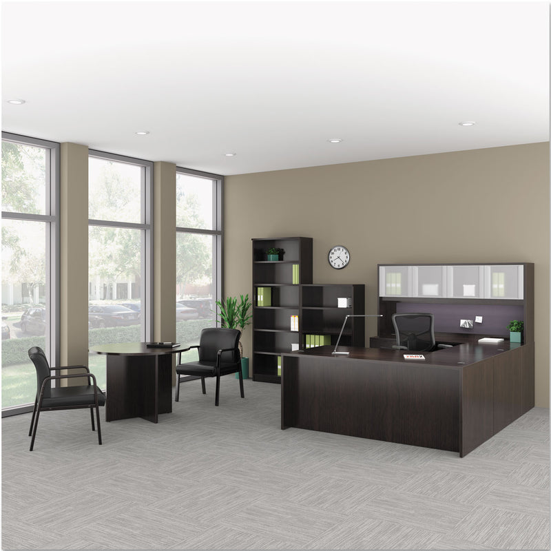 Alera Valencia Series Bow Front Desk Shell, 71" x 41.38" x 29.63", Espresso