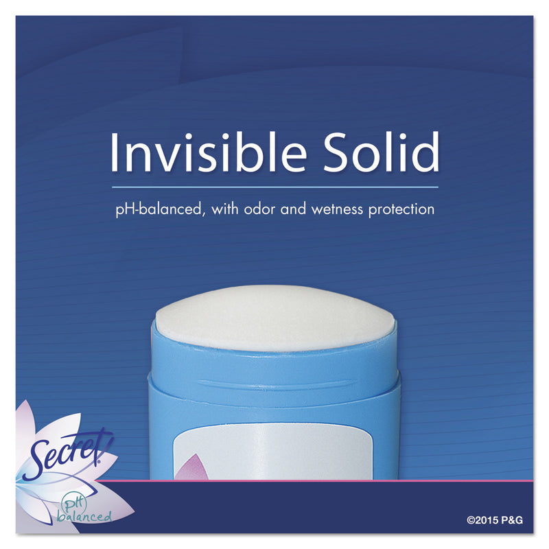 Secret Invisible Solid Anti-Perspirant and Deodorant, Powder Fresh, 0.5 oz Stick, 24/Carton