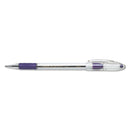 Pentel R.S.V.P. Ballpoint Pen, Stick, Medium 1 mm, Violet Ink, Clear/Violet Barrel, Dozen