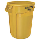 Rubbermaid Round Brute Container, Plastic, 32 gal, Yellow