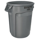 Rubbermaid Round Brute Container, Plastic, 32 gal, Gray