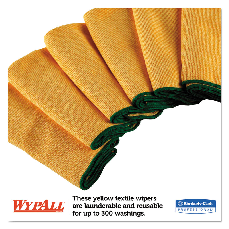 WypAll Microfiber Cloths, Reusable, 15.75 x 15.75, Yellow, 6/Pack