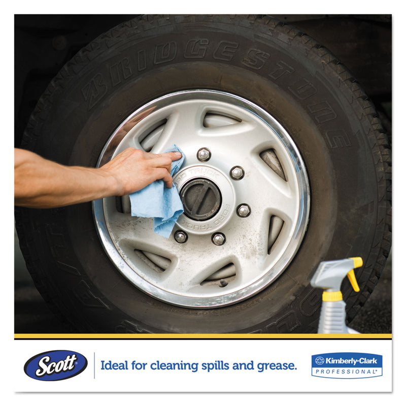 Scott Shop Towels, Standard Roll, 1-Ply, 9.4 x 11, Blue, 55/Roll, 12 Rolls/Carton