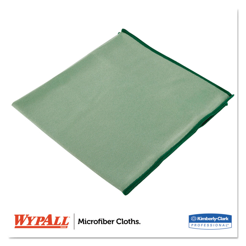 WypAll Microfiber Cloths, Reusable, 15.75 x 15.75, Green, 24/Carton