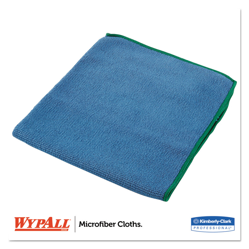 WypAll Microfiber Cloths, Reusable, 15.75 x 15.75, Blue, 24/Carton