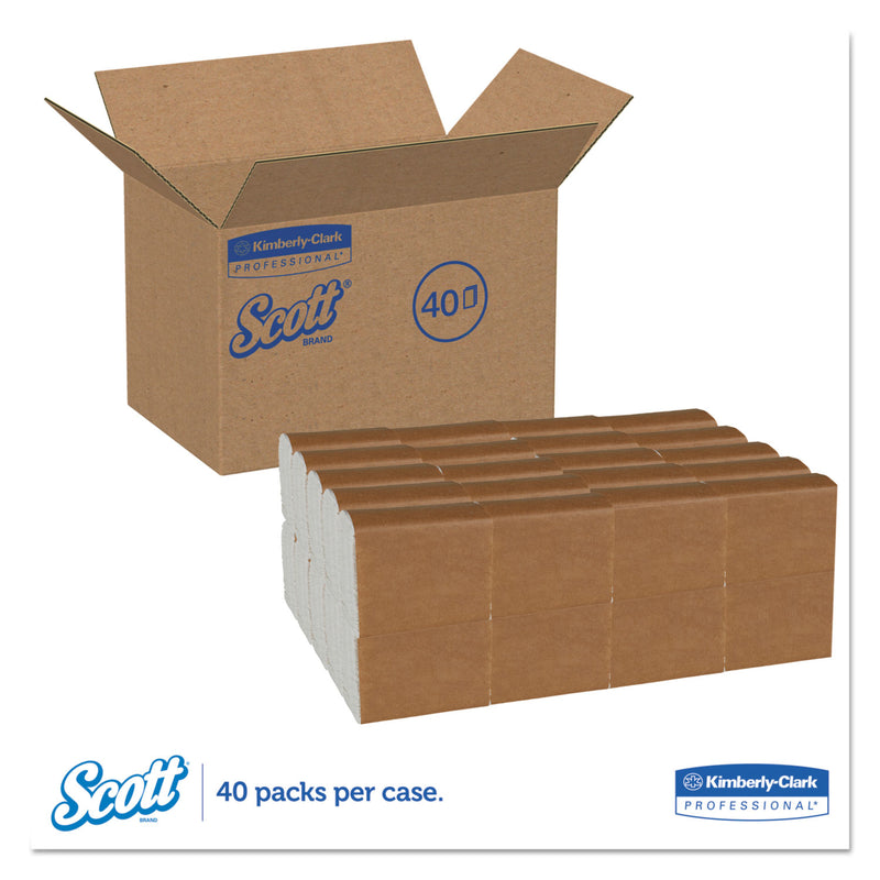 Scott Tall-Fold Dispenser Napkins, 1-Ply, 7 x 13.5, White, 500/Pack, 20 Packs/Carton