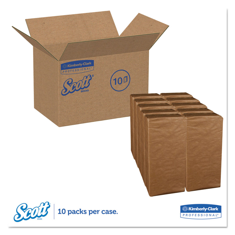 Scott 1/8-Fold Dinner Napkins, 2-Ply, 17 x 14 63/100, White, 300/Pack, 10 Packs/Carton
