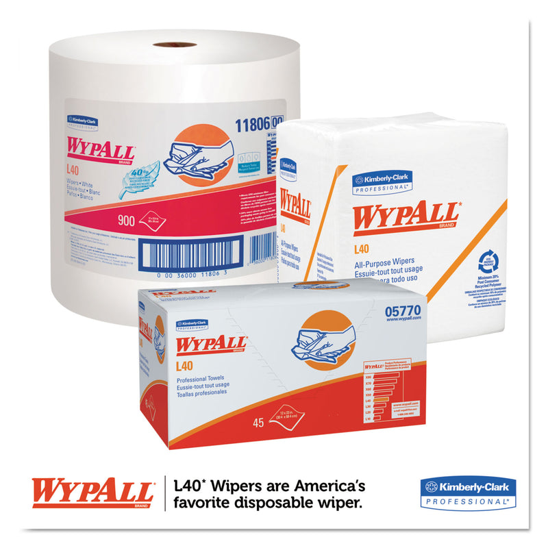 WypAll L40 Towels, Dry Up Towels, 19.5 x 42, White, 200 Towels/Roll