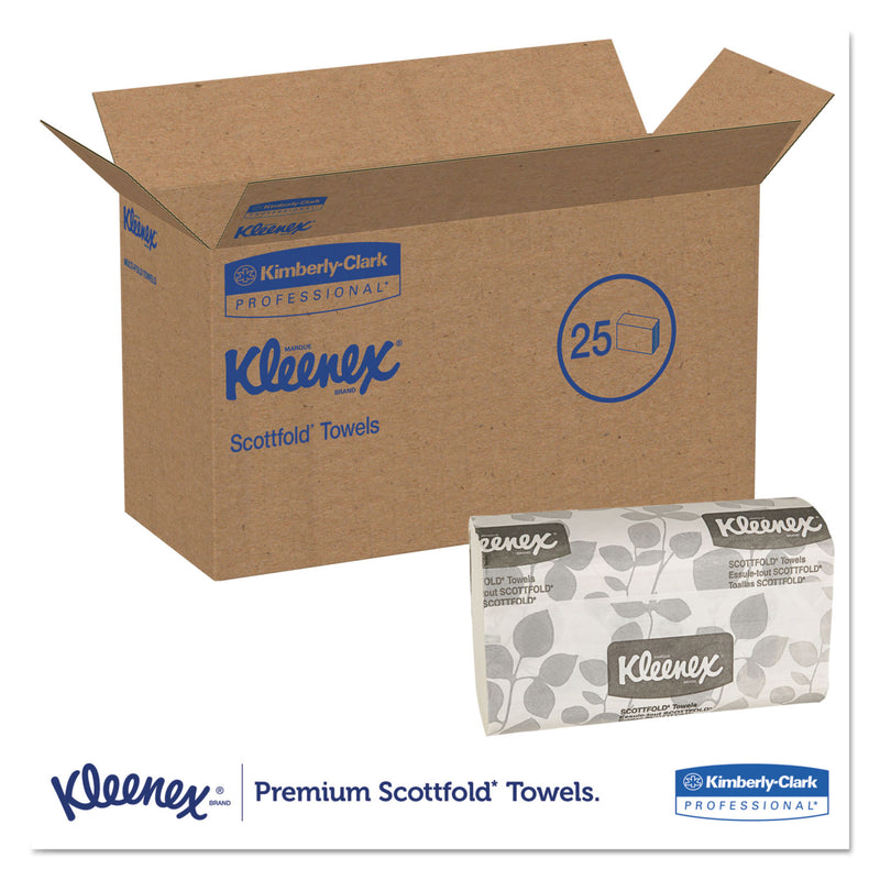 Kleenex Premiere Folded Towels, 7.8 x 12.4, White, 120/Pack, 25 Packs/Carton