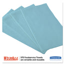 WypAll X70 Foodservice Towels, 1/4 Fold, 12.5 x 23.5, Blue, 300/Carton