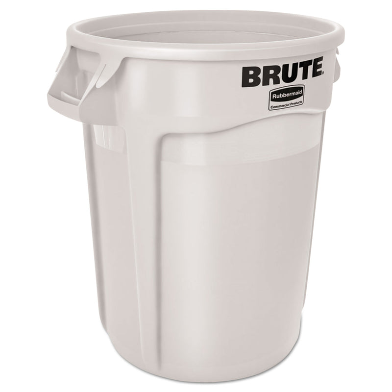 Rubbermaid Round Brute Container, Plastic, 32 gal, White