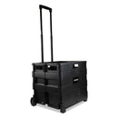 Universal Collapsible Mobile Storage Crate, Plastic, 18.25 x 15 x 18.25 to 39.37, Black
