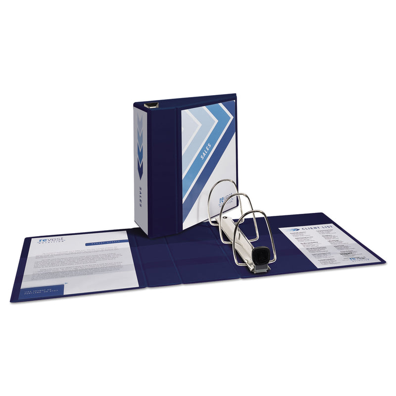 Avery Heavy-Duty View Binder with DuraHinge and Locking One Touch EZD Rings, 3 Rings, 5" Capacity, 11 x 8.5, Navy Blue