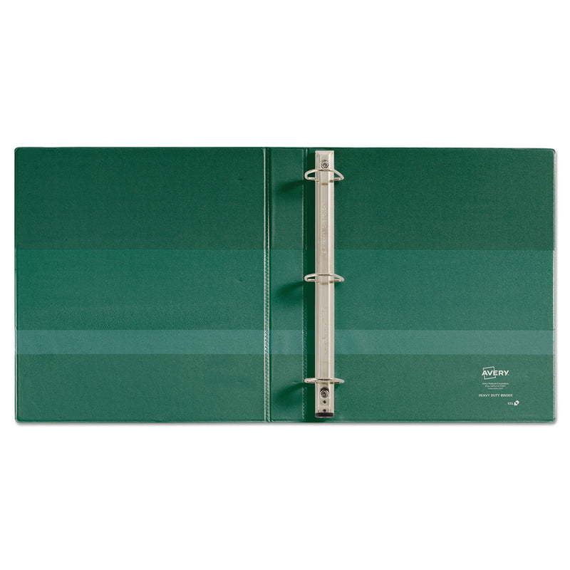 Avery Heavy-Duty Non-View Binder with DuraHinge and One Touch EZD Rings, 3 Rings, 1" Capacity, 11 x 8.5, Green