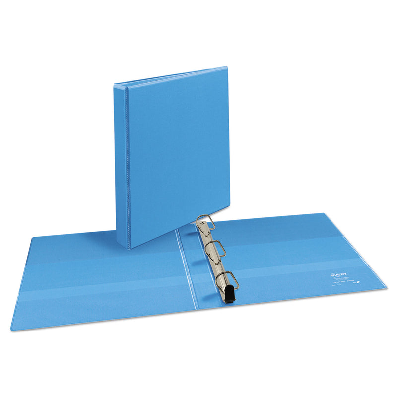Avery Heavy-Duty Non Stick View Binder with DuraHinge and Slant Rings, 3 Rings, 1" Capacity, 11 x 8.5, Light Blue, (5301)