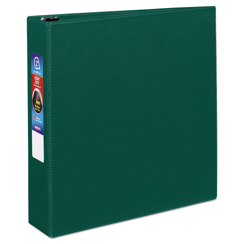 Avery Heavy-Duty Non-View Binder with DuraHinge and One Touch EZD Rings, 3 Rings, 2" Capacity, 11 x 8.5, Green