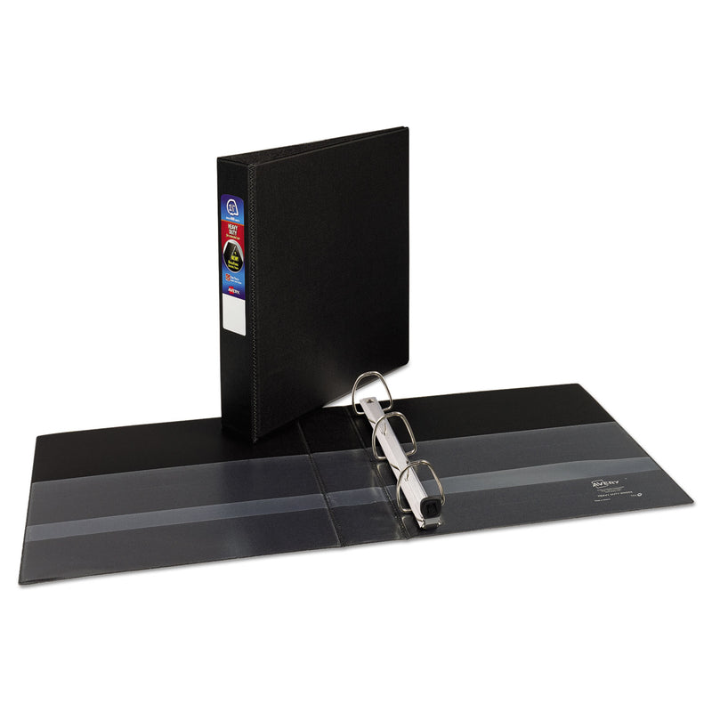 Avery Heavy-Duty Non-View Binder with DuraHinge and One Touch EZD Rings, 3 Rings, 1.5" Capacity, 11 x 8.5, Black