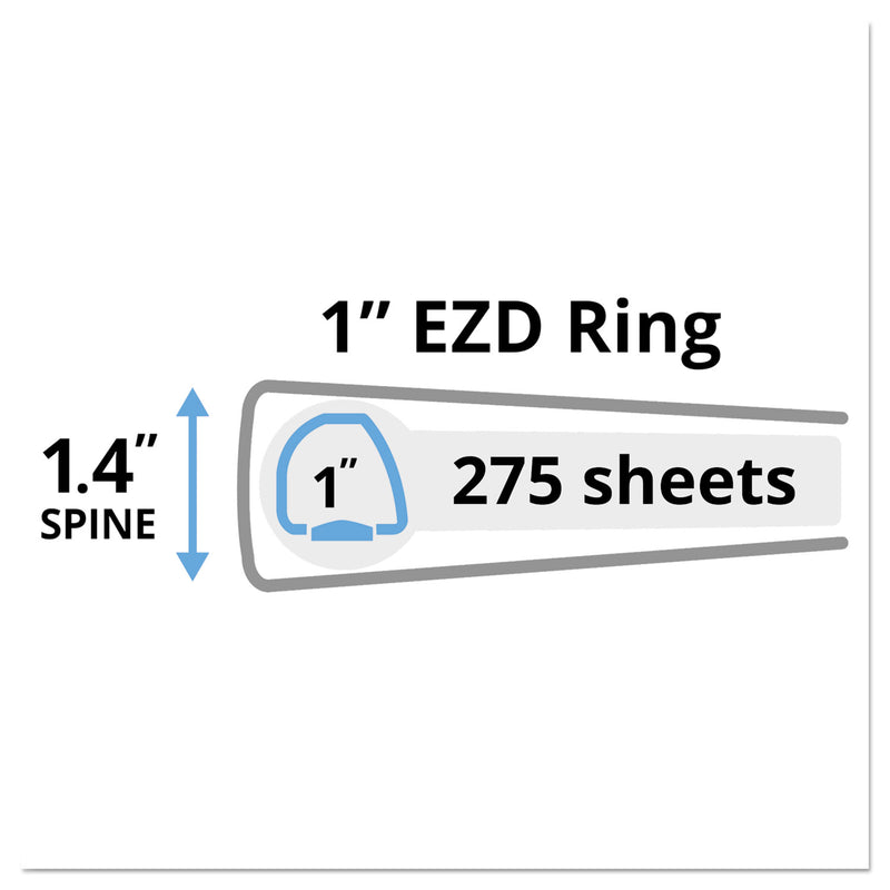 Avery Durable View Binder with DuraHinge and EZD Rings, 3 Rings, 1" Capacity, 11 x 8.5, Black, (9300)