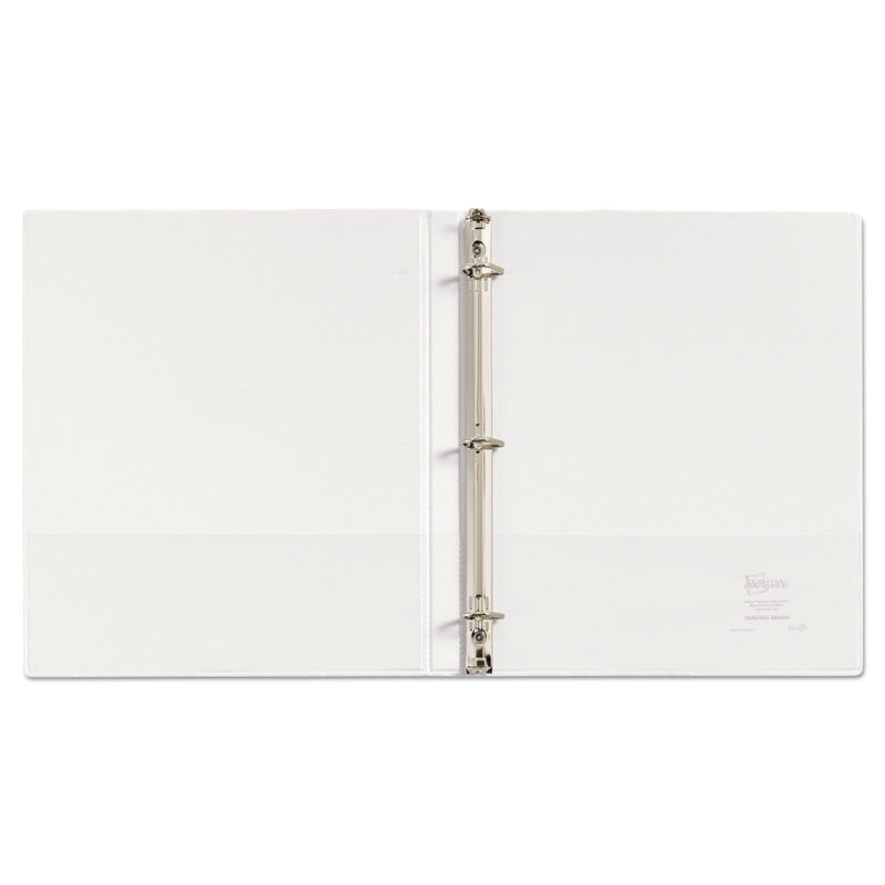 Avery Durable View Binder with DuraHinge and Slant Rings, 3 Rings, 0.5" Capacity, 11 x 8.5, White