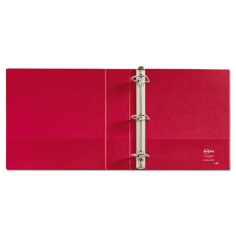 Avery Durable Non-View Binder with DuraHinge and Slant Rings, 3 Rings, 2" Capacity, 11 x 8.5, Red