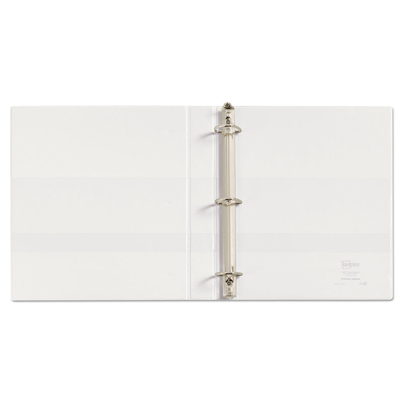 Avery Durable View Binder with DuraHinge and EZD Rings, 3 Rings, 1" Capacity, 11 x 8.5, White, (9301)