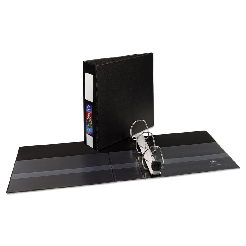 Avery Heavy-Duty Non-View Binder with DuraHinge, Three Locking One Touch EZD Rings and Spine Label, 3" Capacity, 11 x 8.5, Black