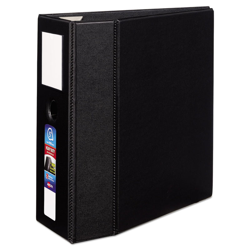 Avery Heavy-Duty Non-View Binder, DuraHinge, Three Locking One Touch EZD Rings, Spine Label, Thumb Notch, 5" Cap, 11 x 8.5, Black