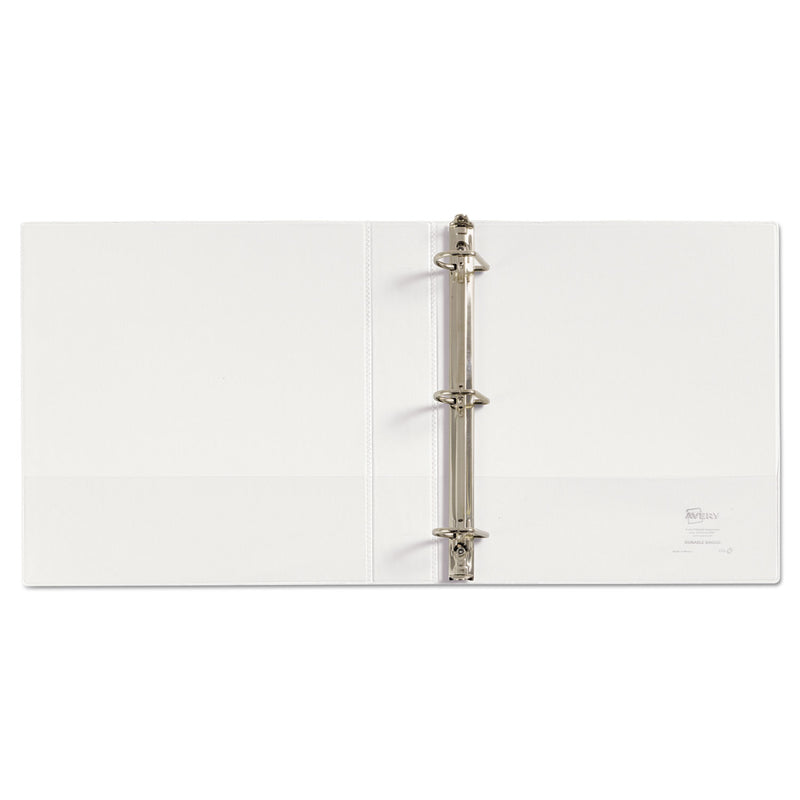 Avery Durable View Binder with DuraHinge and Slant Rings, 3 Rings, 1.5" Capacity, 11 x 8.5, White