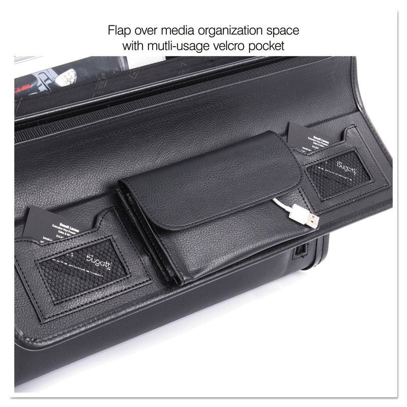 STEBCO Catalog Case on Wheels, Fits Devices Up to 17.3", Koskin, 19 x 9 x 15.5, Black