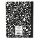 Universal Composition Book, Wide/Legal Rule, Black Marble Cover, 9.75 x 7.5, 100 Sheets, 6/Pack